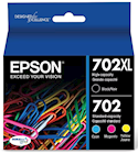 INK, CARTRIDGE, HIGH YIELD, EPSON T702XL/T702, BLACK/CYAN/MAGENTA/YELLOW, 4/CT THUMBNAIL